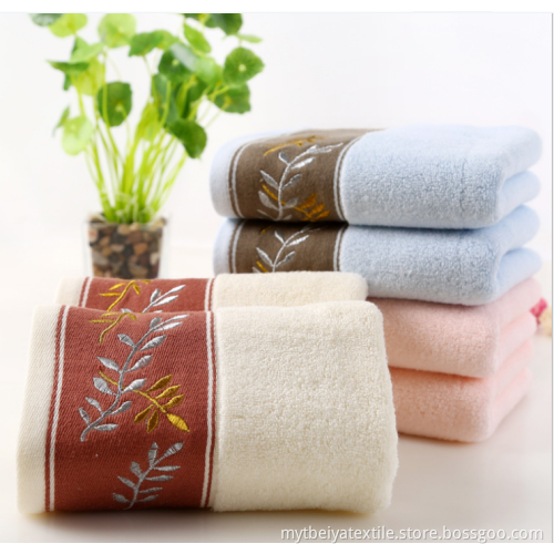 cotton high quality spun gold embroidery olive leaf hand towel